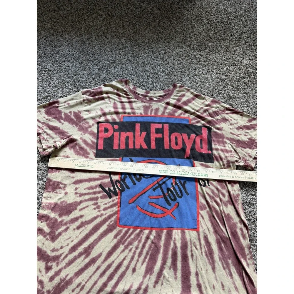 Pink Floyd World Tour 87 Mens Shirt Size 3XL Retro Tie Dye Graphic Band Licensed